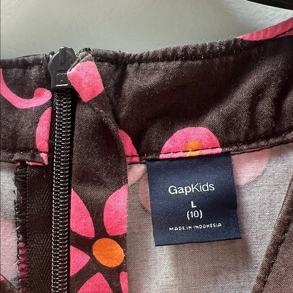 Gap Kids Floral Pink and Black Sleeveless Dress - Picture 2 of 3